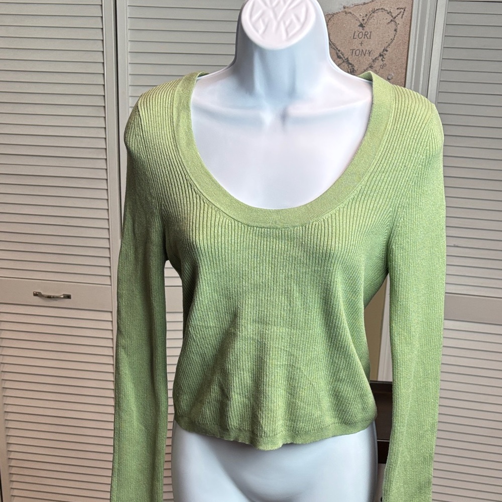 ASOS Sage Green Ribbed Knit top